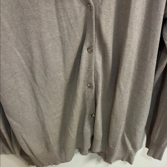 H by Halston Taupe Cardigan Sweater Silk/Cashmere Sz XL - Picture 2 of 10